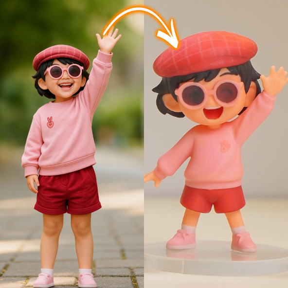 DoDoWish Personalized Girlfriend Birthday Gift - Custom Happy Vibes Chibi Figure Cartoon Style